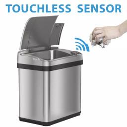 iTouchless 2.5 Gal. Stainless Steel Touchless Automatic Sensor Trash Can with Odor Filter and Fragrance thumbnail 2
