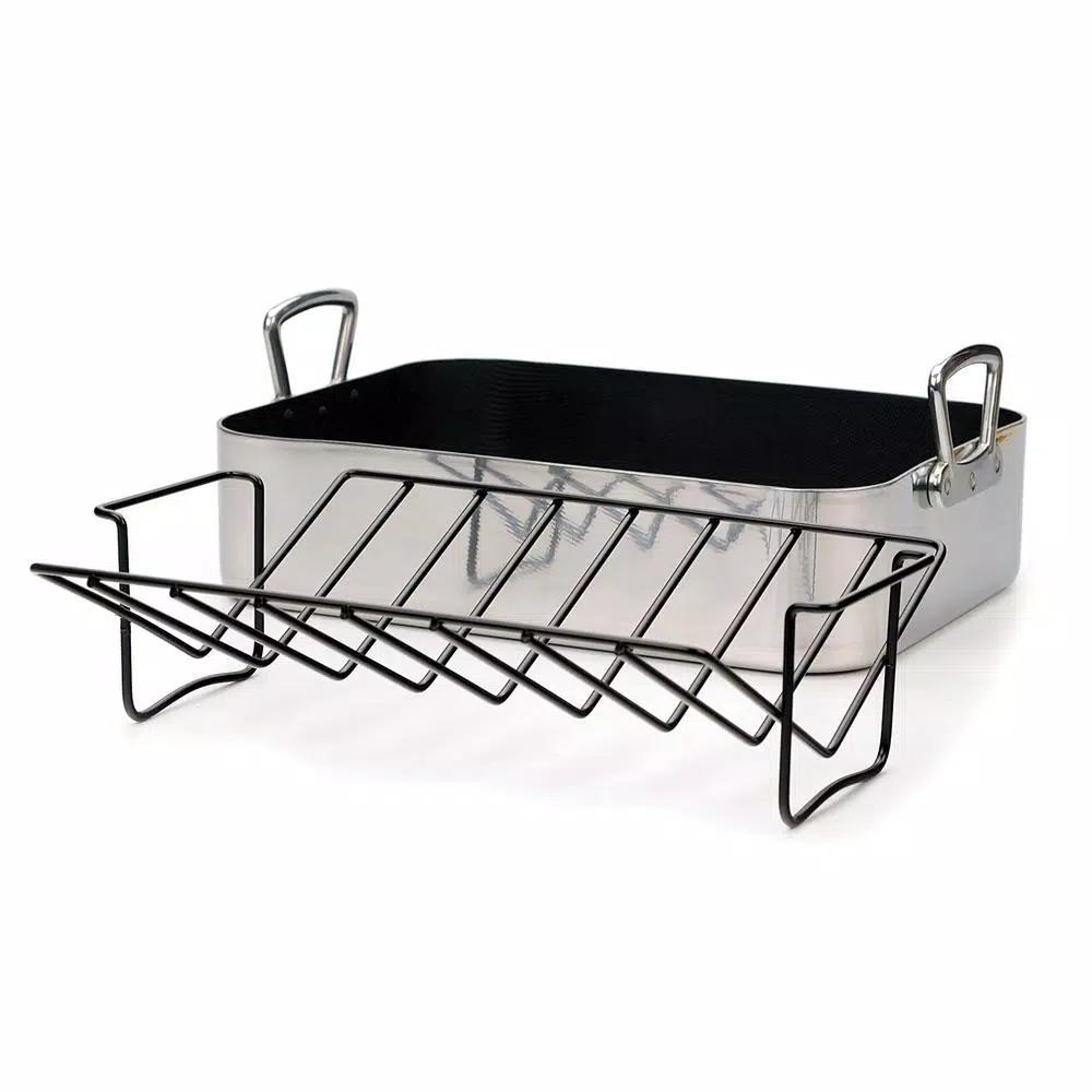 RSVP International 8 Qt. Cast Aluminum Roasting Pan with Non-Stick Rack