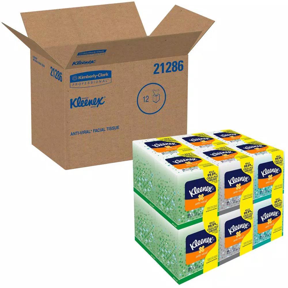 Kleenex Anti-Viral Cube Facial Tissue, 3-Ply, 68-Count White
