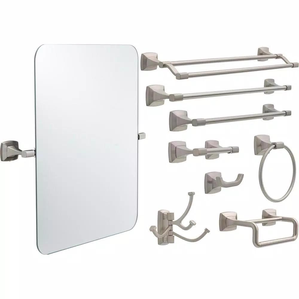 Delta Portwood 3-Hook Swivel Towel and Robe Hook in SpotShield Brushed Nickel