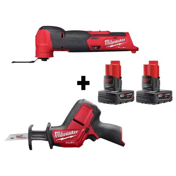 Milwaukee M12 FUEL 12V Cordless Oscillating Multi-Tool and HACKZALL Combo Kit with (2) 3.0 Ah Batteries