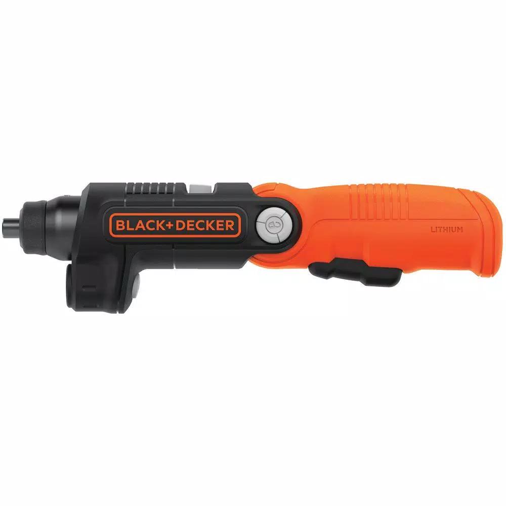 BLACK+DECKER 4V MAX Lithium-Ion Cordless 1/4 in. Electric Screwdriver with Pivoting Handle and Flashlight