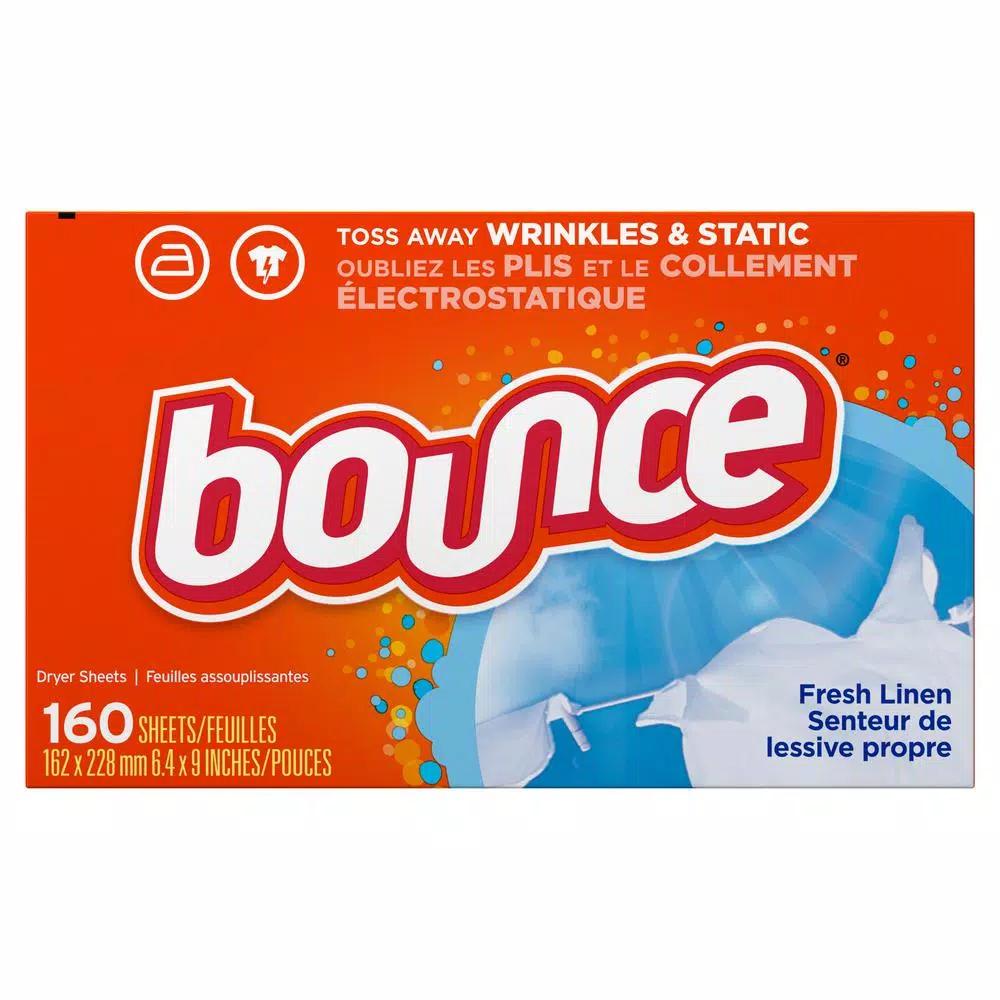 Bounce Fabric Softener Dryer Sheets, Fresh Linen Scent, 160-Count