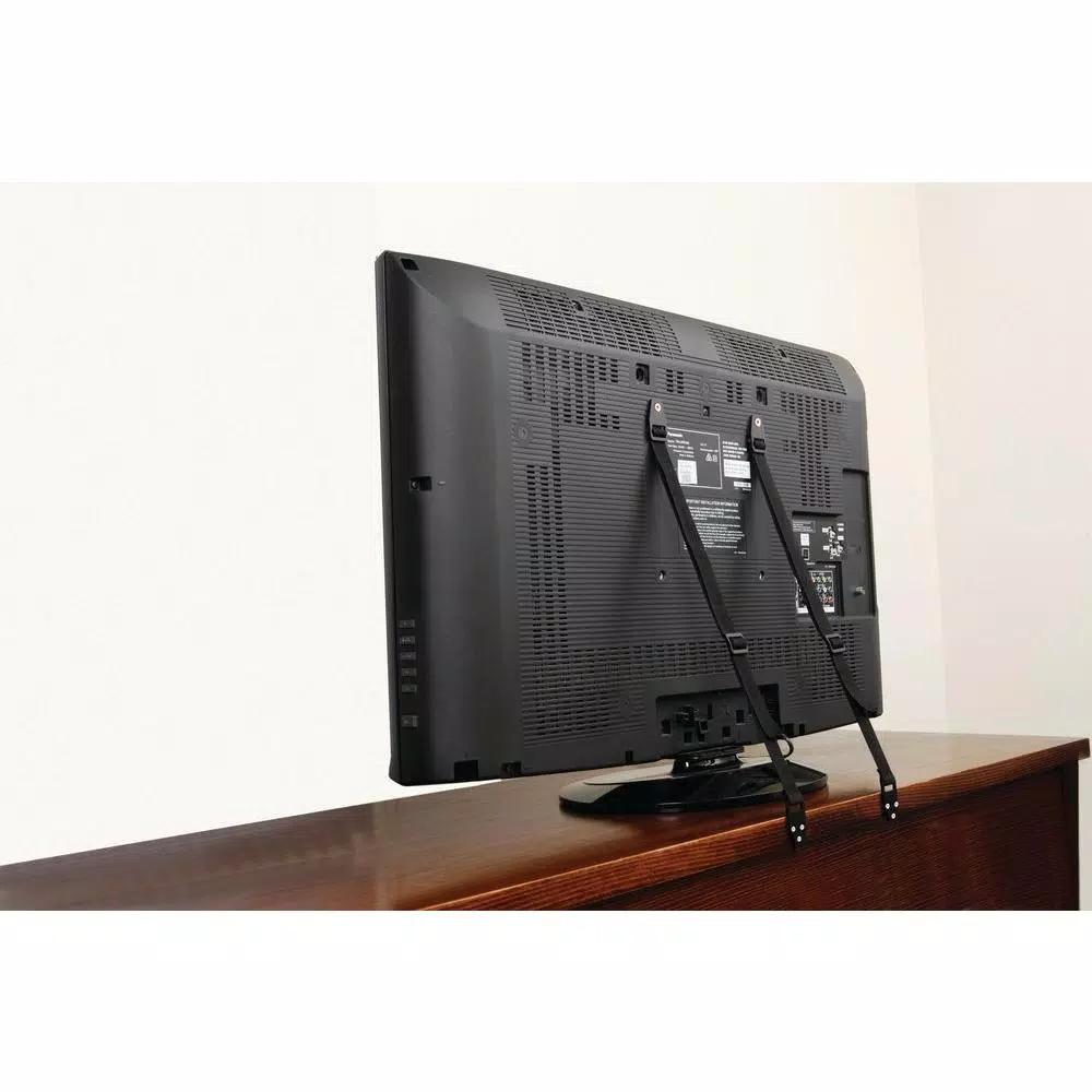 Dreambaby Flat Screen TV Saver - Heavy-Duty Anti-Tip TV Stabilizer Straps, Black