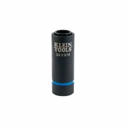 Klein Tools 1/2 in. Drive 2-in-1 Deep Impact Socket, 12-Point, 3/4 in. and 9/16 in. Dual Hex Sizes thumbnail 1