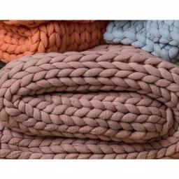 DONNA SHARP Mauve Acrylic Chunky Knitted Throw Blanket, 40 x 50 in thumbnail 3