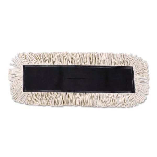 Boardwalk 36-in White Disposable Dust Mop Head with Sewn Center Fringe, 4-Ply Pretreated Yarns