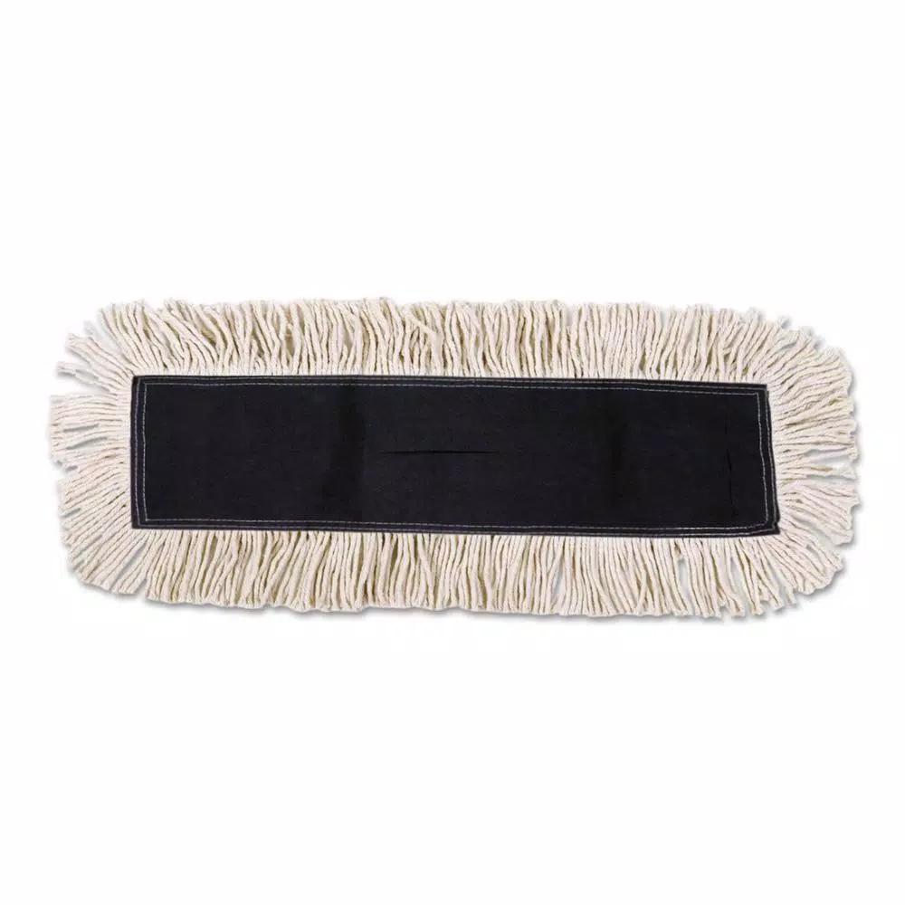 Boardwalk 36-in White Disposable Dust Mop Head with Sewn Center Fringe, 4-Ply Pretreated Yarns