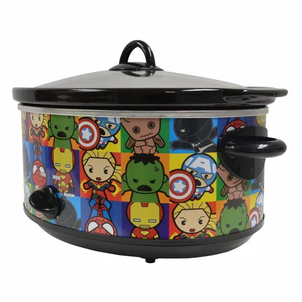 Uncanny Brands Marvel Kawaii 7-Quart Slow Cooker, Black