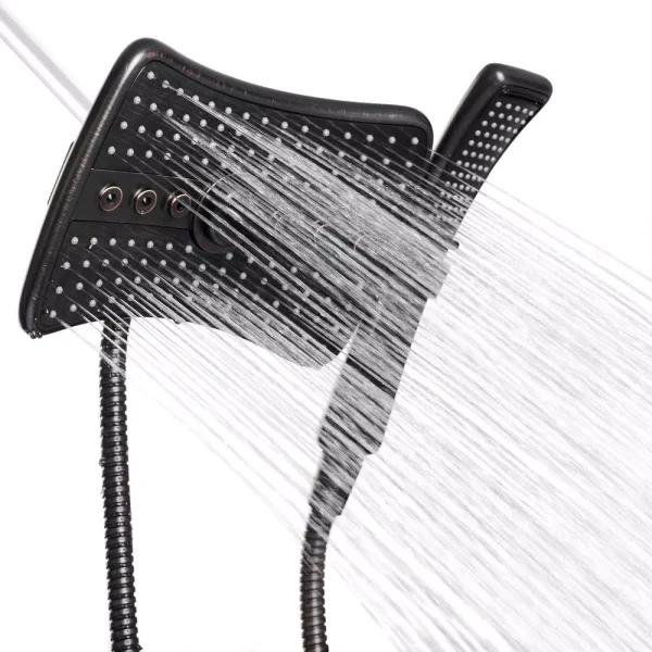 AKDY 9 in. Dual Shower Head and Handheld Wand Combo, 4 Spray Modes, Antique Bronze