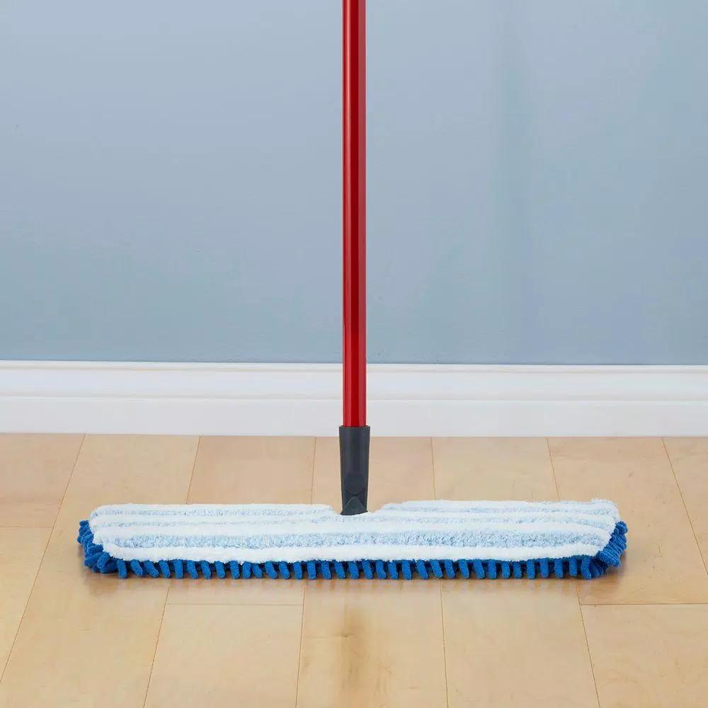 O-Cedar Dual-Action Microfiber Flip Mop with 4ft Metal Handle for Hardwood, Tile, and Linoleum