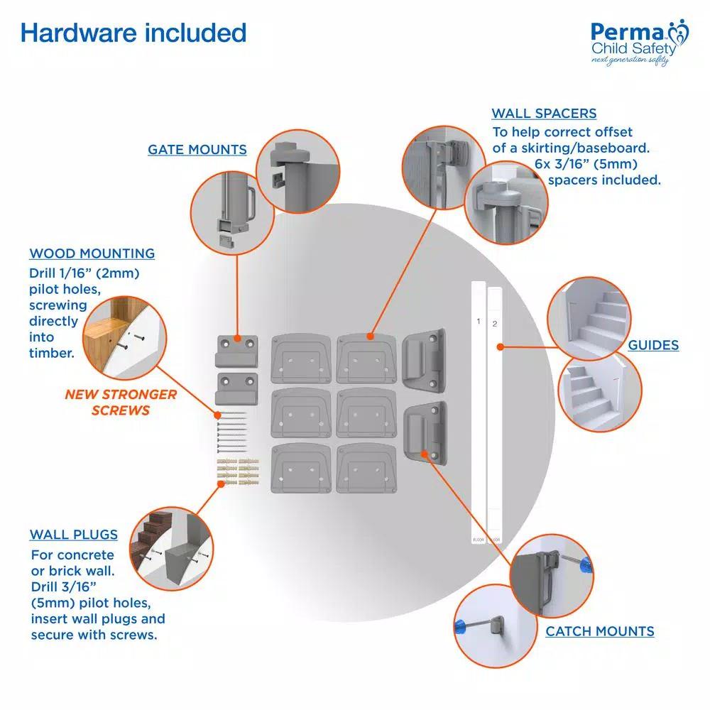 Perma Child Safety Extra Tall & Extra Wide Outdoor Retractable Gate, 41 in. H x 71 in. W, Gray