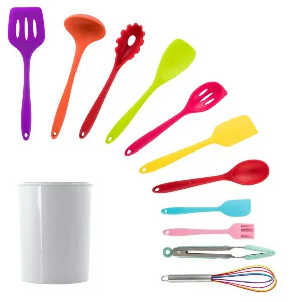 MegaChef 12-Piece Multi-Color Silicone Kitchen Utensil Set