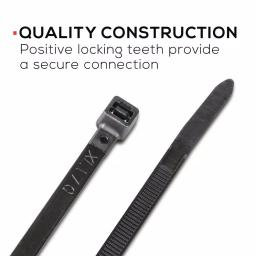TR Industrial 12 in. UV Resistant Nylon Cable Ties, Black (500-Pack) thumbnail 4