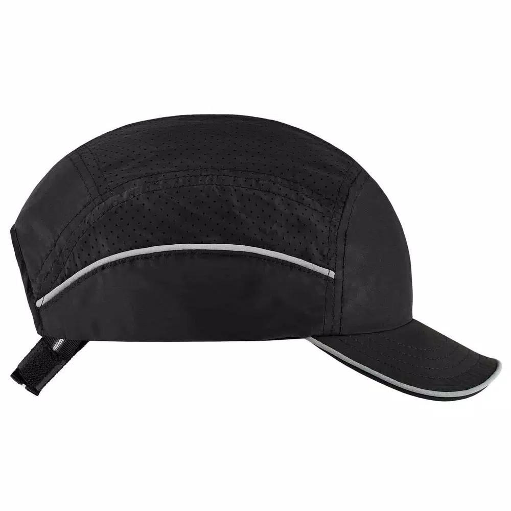 Skullerz 8955 Lightweight Vented Bump Cap - Black Short Brim