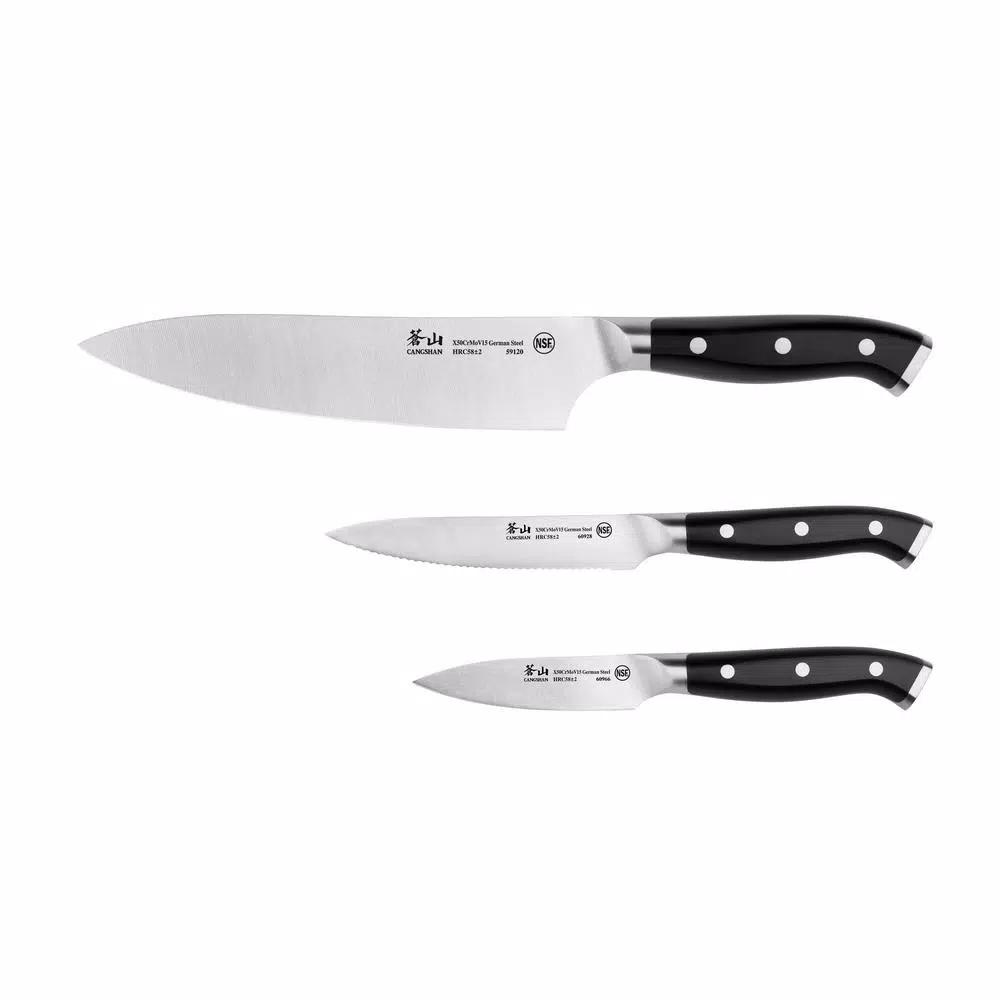 Cangshan D Series 3-Piece Stainless Steel Knife Set - Full Tang Forged Kitchen Knives