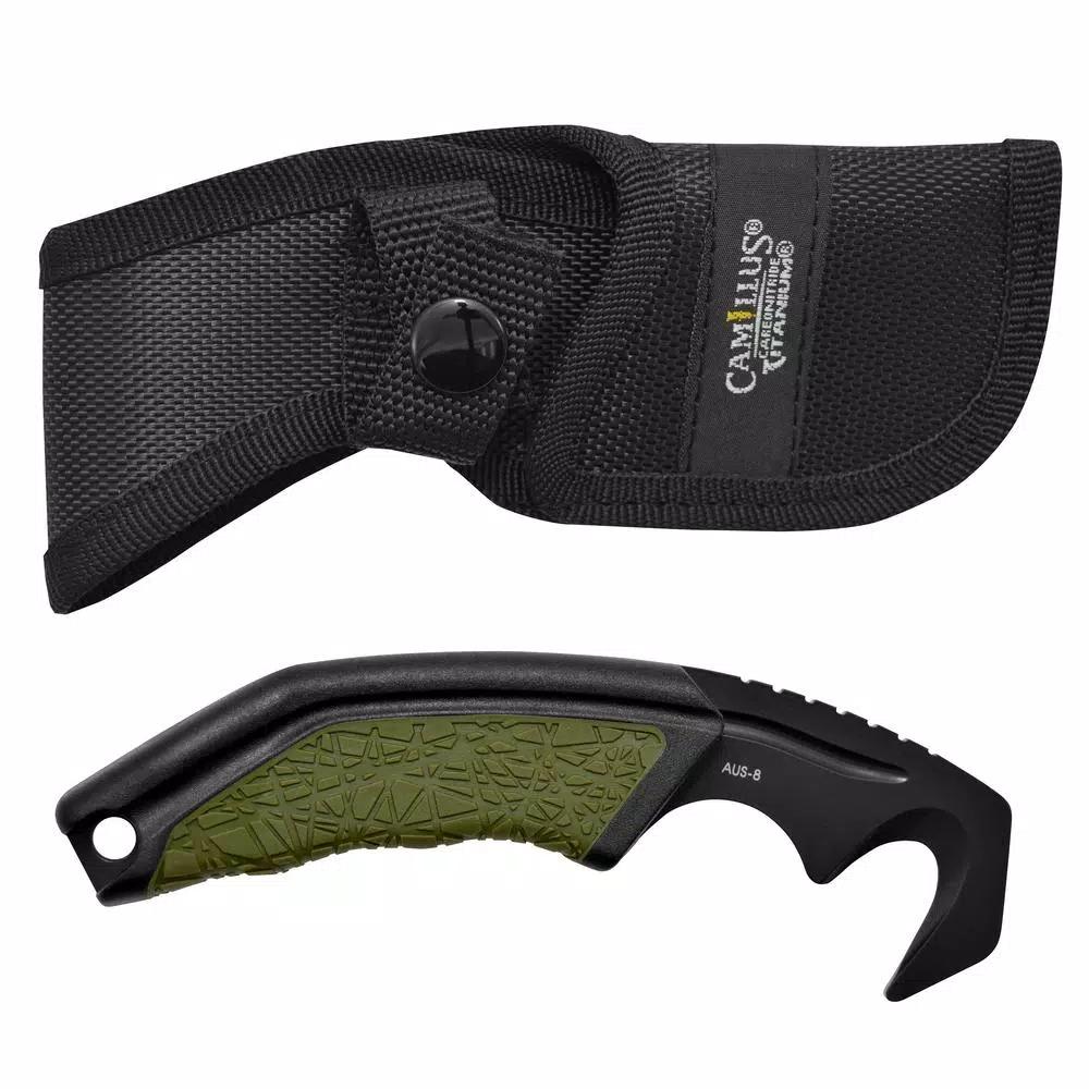 Camillus GH-6 Gut Hook Fixed Blade Knife with Carbonitride Titanium Coating and Sheath
