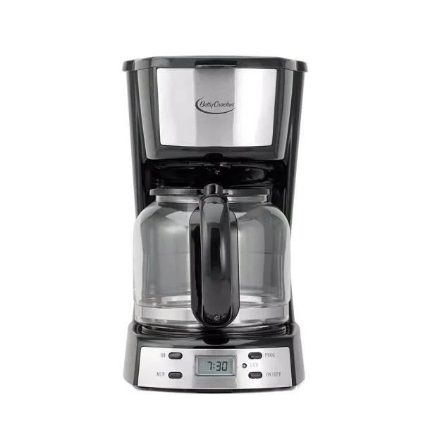Betty Crocker 12-Cup Programmable Drip Coffee Maker with Stainless Steel Accents and Automatic Shutoff