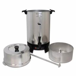 West Bend 100-Cup Silver Aluminum Commercial Coffee Urn with Automatic Temperature Control thumbnail 3