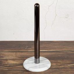 Creative Home Natural Marble Paper Towel Holder with Gunmetal Metal Pole, 12 in. Height thumbnail 2