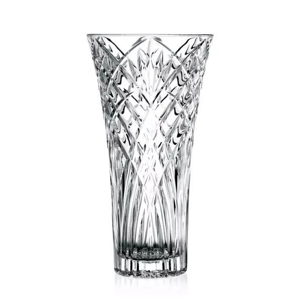 Lorren Home Trends RCR Melodia 12 in. Clear Cut Crystal Vase, Made in Italy