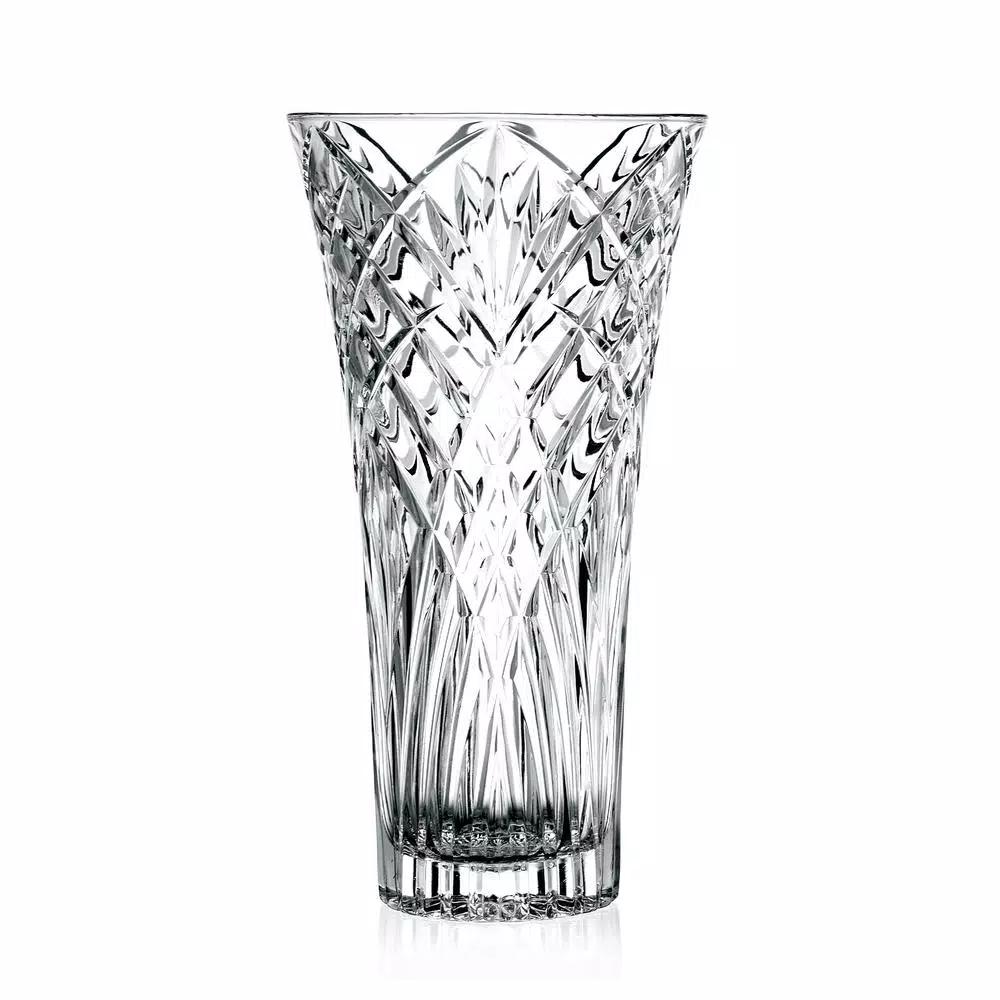 Lorren Home Trends RCR Melodia 12 in. Clear Cut Crystal Vase, Made in Italy