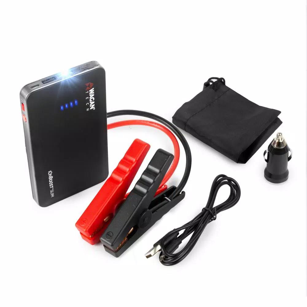 Wagan Tech Wagan iOnBoost Slim Lithium Jumpstarter, 300 Peak Amp Portable Car Battery Booster & Power Bank