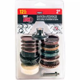 MIBRO 2 in. Twist-Lock Surface Conditioning Kit, 12-Piece Set for Sanding, Buffing and Polishing thumbnail 2