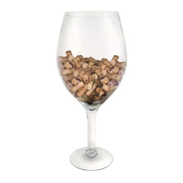 Epicureanist Large Decorative Wine Glass - 20 in. Oversized Clear Glass Display & Punch Bowl