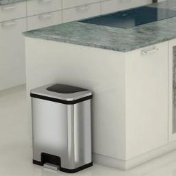 Halo TapCan 13 Gallon Smart Step Pedal Sensor Trash Can, Brushed Stainless Steel with Black Trim thumbnail 6