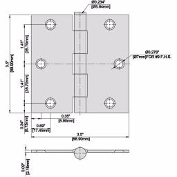 Everbilt 3-1/2 in. Square Corner Door Hinge, Satin Nickel, 24-Pack thumbnail 4