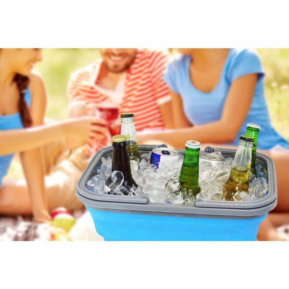 Southern Homewares 2.4 Gal. Blue Collapsible Bucket with Handle