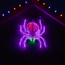 Haunted Hill Farm 48 in. x 40 in. Creepy Crawling Spider LED Halloween Window Light thumbnail 1
