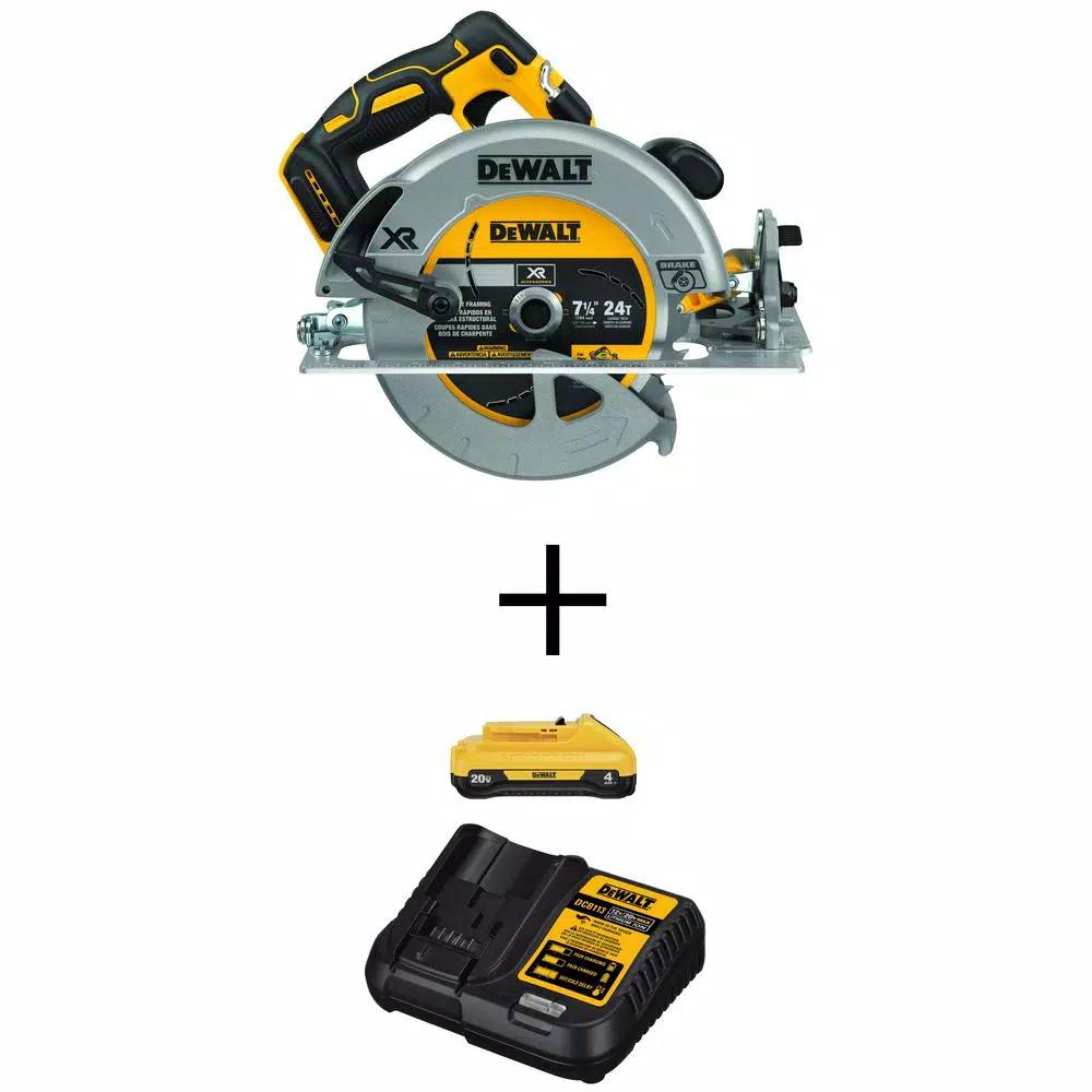 DEWALT 20V MAX XR Brushless 7-1/4 in. Circular Saw Kit with 4.0 Ah Battery and Charger