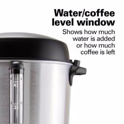 Hamilton Beach Fast Brew 45-Cup Stainless Steel Coffee Urn with 1-Hand Dispensing thumbnail 8