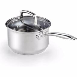 Cook N Home 3 qt. Stainless Steel Saucepan with Tempered Glass Lid thumbnail 5