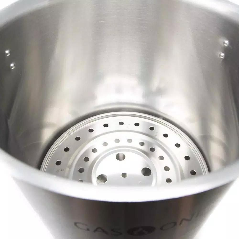 Gas One 24 qt. Stainless Steel Stock Pot Set with Lid and Steamer Rack