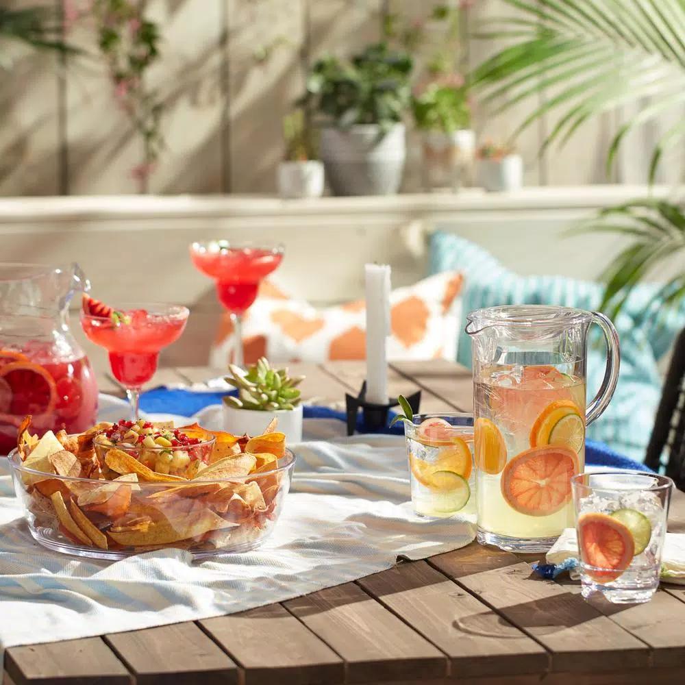 Libbey Indoors Out 2-Piece Break-Resistant Chip and Dip Entertaining Set, Clear Tritan Plastic