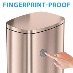 iTouchless SoftStep 13.2 Gallon Rose Gold Stainless Steel Step Trash Can with Odor Control and Removable Inner Bucket thumbnail 4