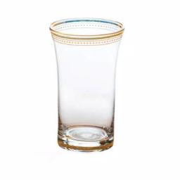Abigails 12 oz. Clear Glass Tumbler Set with Gold Trim and White Dots, Set of 4 thumbnail 1