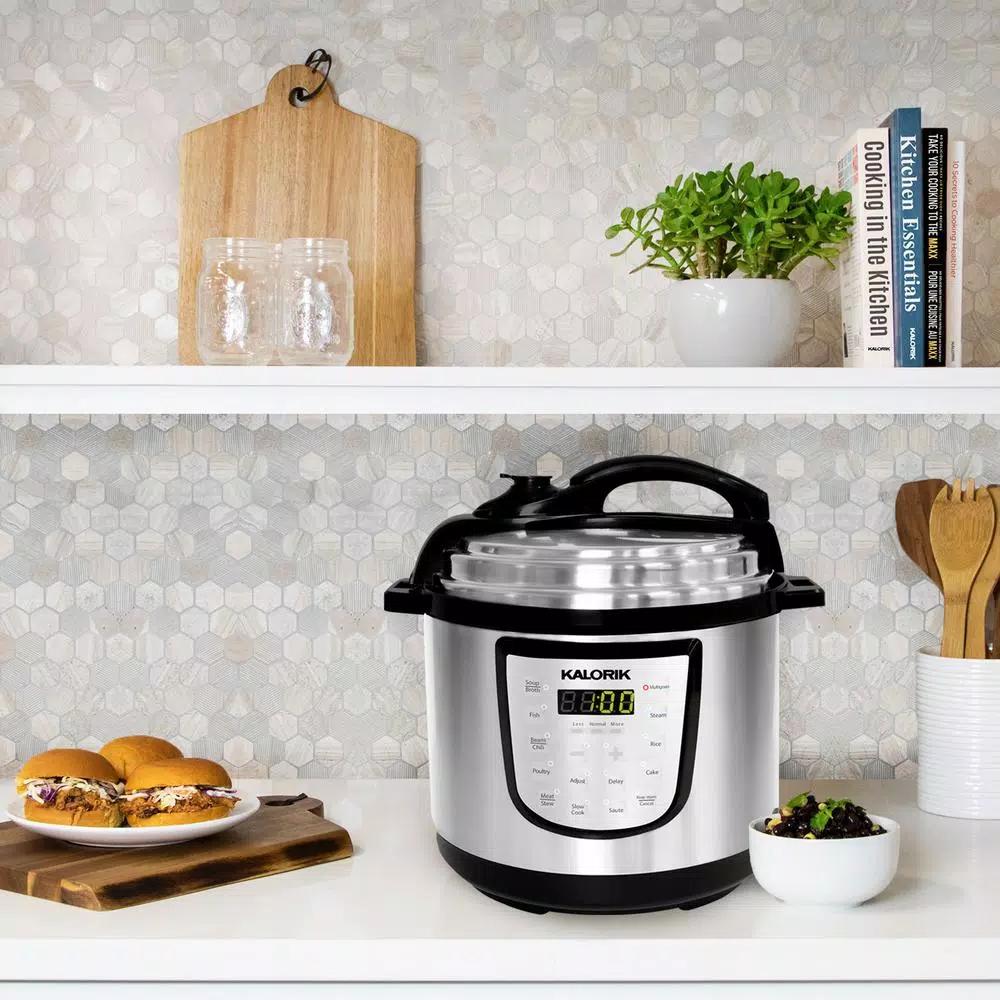 KALORIK 6 Qt. Stainless Steel Digital Multi-Cooker, Electric Pressure Cooker, Slow Cooker, and Rice Cooker