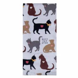 Kay Dee Fur Real Pets Cat Themed Cotton Kitchen Textile Set, 4-Piece Tan Pot Holder & Towel Set thumbnail 4