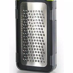 Simposh Stainless Steel Coarse Grater with Ergonomic Comfort Grip Handles and Safety Storage Lid thumbnail 2