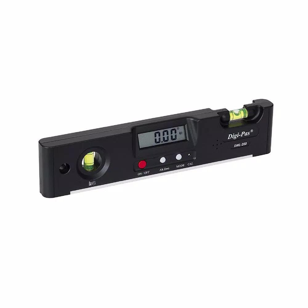 Digi-Pas DWL-200 7.9 in. Digital Torpedo Level with Magnetic Base and Protractor Angle Gauge