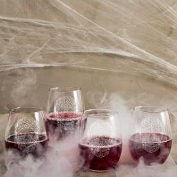 Cathy's Concepts Sugar Skull 21 oz. Stemless Wine Glasses, Set of 4, Clear Glass thumbnail 4