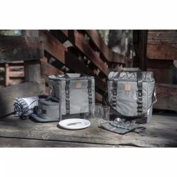 Picnic Time Frontier Heathered Gray Picnic Utility Cooler Bag with Meal Set for Four thumbnail 5