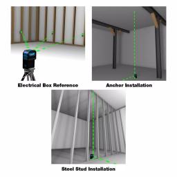 Empire eLG3D Green Self-Leveling 3-Point Laser Level, 125 ft. Range thumbnail 4