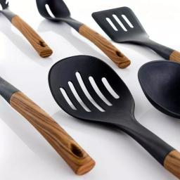 MegaChef 7-Piece Nylon Kitchen Utensil Set with Wood Design Finish thumbnail 8