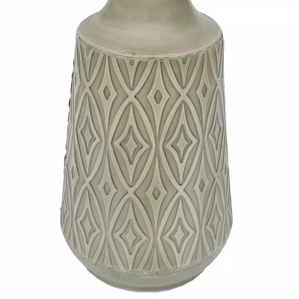 Winsome House 2-Piece Green-Gray Metal Damask Urn Vase Set