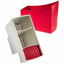 Hutzler Cutlery Drainer and Flatware Caddy with Knife Slots, Red thumbnail 2